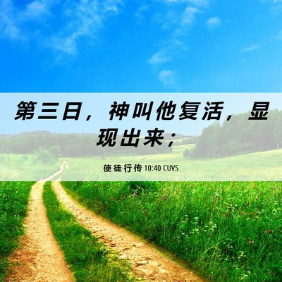 Picture 06 - 使 徒 行 传 10:40 CUVS - 第 三 日 ， 神 叫 他 复 活 ， 显 现 - Bible Verse Picture