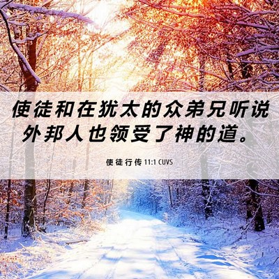 Picture 06 - 使 徒 行 传 11:1 CUVS - 使 徒 和 在 犹 太 的 众 弟 兄 听 说 - Bible Verse Picture