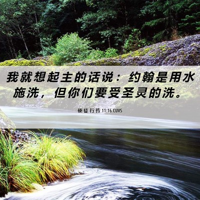 Picture 06 - 使 徒 行 传 11:16 CUVS - 我 就 想 起 主 的 话 说 ： 约 翰 是 - Bible Verse Picture