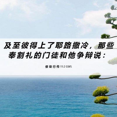 Picture 06 - 使 徒 行 传 11:2 CUVS - 及 至 彼 得 上 了 耶 路 撒 冷 ， 那 - Bible Verse Picture