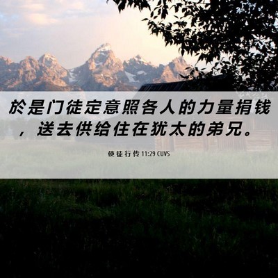 Picture 06 - 使 徒 行 传 11:29 CUVS - 於 是 门 徒 定 意 照 各 人 的 力 量 - Bible Verse Picture
