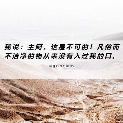 Picture 06 - 使 徒 行 传 11:8 CUVS - 我 说 ： 主 阿 ， 这 是 不 可 的 ！ - Bible Verse Picture