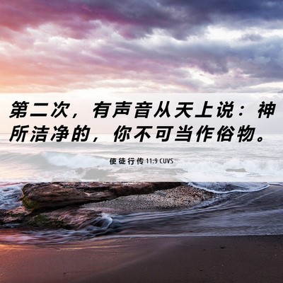 Picture 06 - 使 徒 行 传 11:9 CUVS - 第 二 次 ， 有 声 音 从 天 上 说 ： - Bible Verse Picture