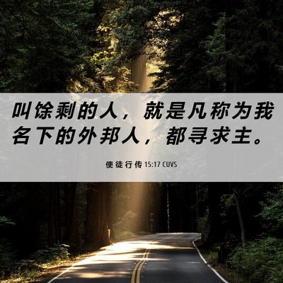 Picture 06 - 使 徒 行 传 15:17 CUVS - 叫 馀 剩 的 人 ， 就 是 凡 称 为 我 - Bible Verse Picture