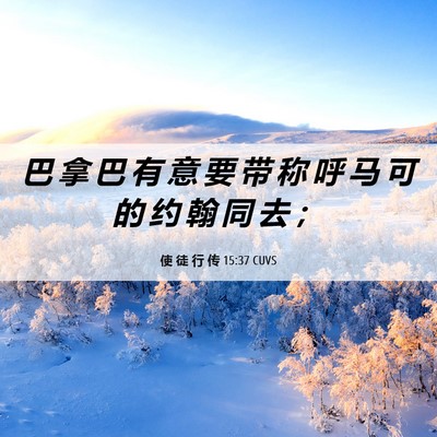 Picture 06 - 使 徒 行 传 15:37 CUVS - 巴 拿 巴 有 意 要 带 称 呼 马 可 的 - Bible Verse Picture