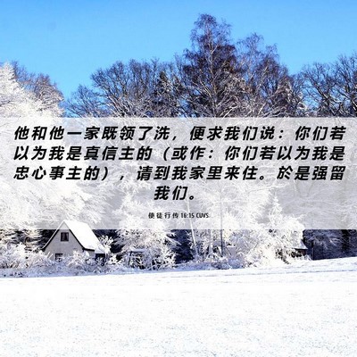 Picture 06 - 使 徒 行 传 16:15 CUVS - 他 和 他 一 家 既 领 了 洗 ， 便 求 - Bible Verse Picture
