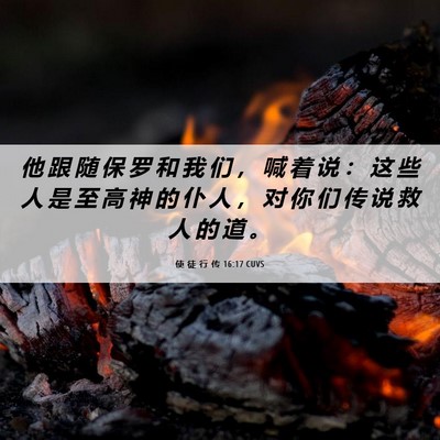 Picture 06 - 使 徒 行 传 16:17 CUVS - 他 跟 随 保 罗 和 我 们 ， 喊 着 说 - Bible Verse Picture