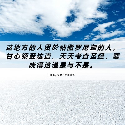 Picture 06 - 使 徒 行 传 17:11 CUVS - 这 地 方 的 人 贤 於 帖 撒 罗 尼 迦 - Bible Verse Picture