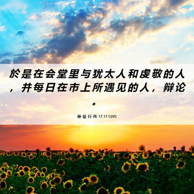 Picture 06 - 使 徒 行 传 17:17 CUVS - 於 是 在 会 堂 里 与 犹 太 人 和 虔 - Bible Verse Picture
