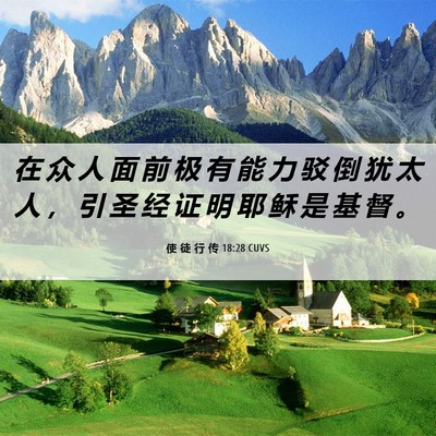 Picture 06 - 使 徒 行 传 18:28 CUVS - 在 众 人 面 前 极 有 能 力 驳 倒 犹 - Bible Verse Picture