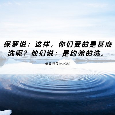 Picture 06 - 使 徒 行 传 19:3 CUVS - 保 罗 说 ： 这 样 ， 你 们 受 的 是 - Bible Verse Picture