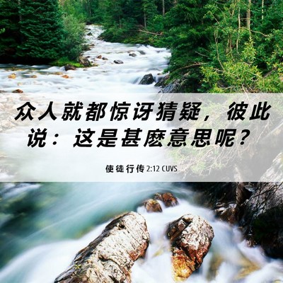 Picture 06 - 使 徒 行 传 2:12 CUVS - 众 人 就 都 惊 讶 猜 疑 ， 彼 此 说 - Bible Verse Picture
