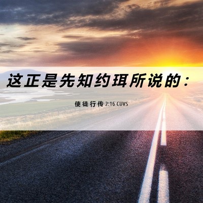 Picture 06 - 使 徒 行 传 2:16 CUVS - 这 正 是 先 知 约 珥 所 说 的 - Bible Verse Picture