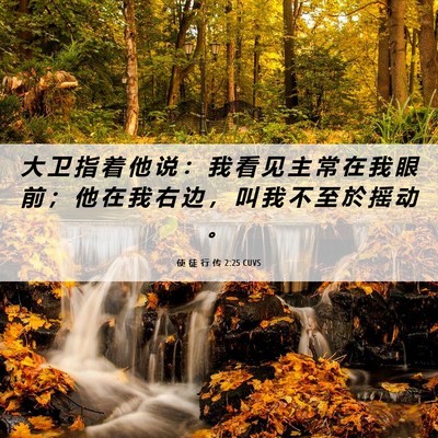 Picture 06 - 使 徒 行 传 2:25 CUVS - 大 卫 指 着 他 说 ： 我 看 见 主 常 - Bible Verse Picture