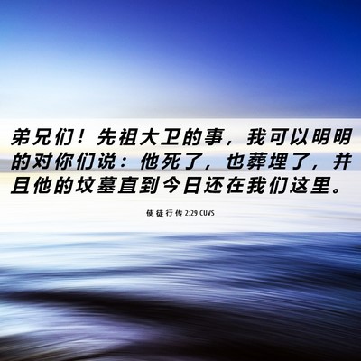Picture 06 - 使 徒 行 传 2:29 CUVS - 弟 兄 们 ！ 先 祖 大 卫 的 事 ， 我 - Bible Verse Picture