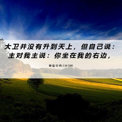 Picture 06 - 使 徒 行 传 2:34 CUVS - 大 卫 并 没 有 升 到 天 上 ， 但 自 - Bible Verse Picture