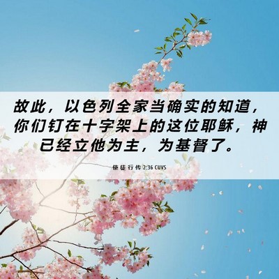 Picture 06 - 使 徒 行 传 2:36 CUVS - 故 此 ， 以 色 列 全 家 当 确 实 的 - Bible Verse Picture