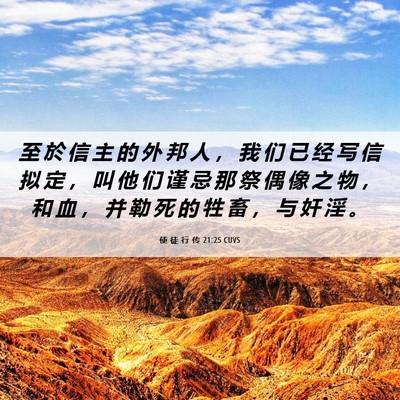 Picture 06 - 使 徒 行 传 21:25 CUVS - 至 於 信 主 的 外 邦 人 ， 我 们 已 - Bible Verse Picture