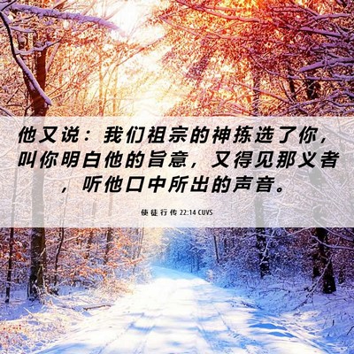 Picture 06 - 使 徒 行 传 22:14 CUVS - 他 又 说 ： 我 们 祖 宗 的 神 拣 选 - Bible Verse Picture