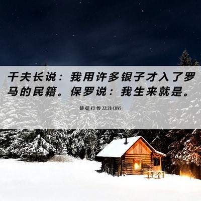 Picture 06 - 使 徒 行 传 22:28 CUVS - 千 夫 长 说 ： 我 用 许 多 银 子 才 - Bible Verse Picture