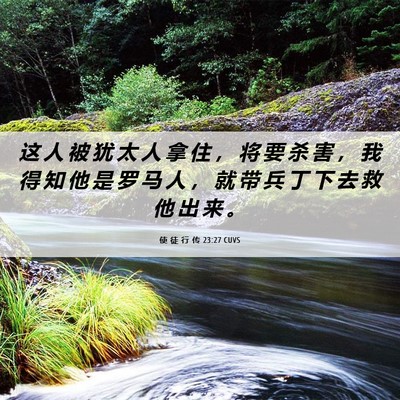 Picture 06 - 使 徒 行 传 23:27 CUVS - 这 人 被 犹 太 人 拿 住 ， 将 要 杀 - Bible Verse Picture