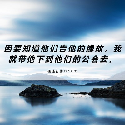 Picture 06 - 使 徒 行 传 23:28 CUVS - 因 要 知 道 他 们 告 他 的 缘 故 ， - Bible Verse Picture