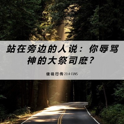 Picture 06 - 使 徒 行 传 23:4 CUVS - 站 在 旁 边 的 人 说 ： 你 辱 骂 神 - Bible Verse Picture