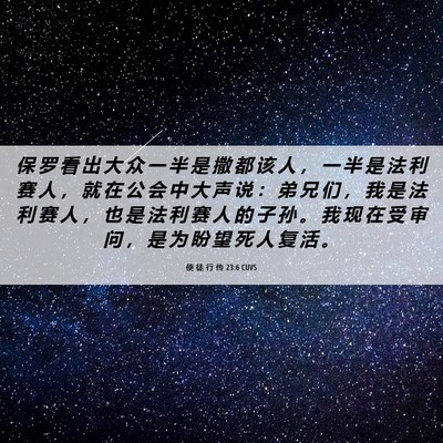Picture 06 - 使 徒 行 传 23:6 CUVS - 保 罗 看 出 大 众 一 半 是 撒 都 该 - Bible Verse Picture