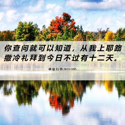 Picture 06 - 使 徒 行 传 24:11 CUVS - 你 查 问 就 可 以 知 道 ， 从 我 上 - Bible Verse Picture