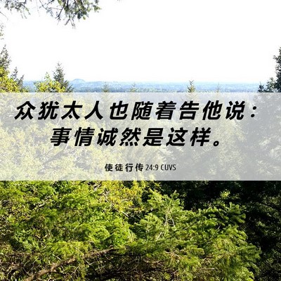 Picture 06 - 使 徒 行 传 24:9 CUVS - 众 犹 太 人 也 随 着 告 他 说 ： 事 - Bible Verse Picture