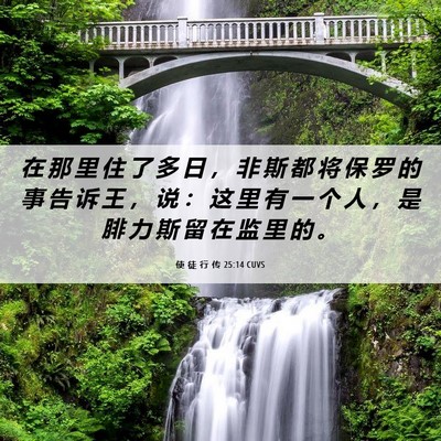 Picture 06 - 使 徒 行 传 25:14 CUVS - 在 那 里 住 了 多 日 ， 非 斯 都 将 - Bible Verse Picture
