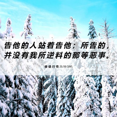 Picture 06 - 使 徒 行 传 25:18 CUVS - 告 他 的 人 站 着 告 他 ； 所 告 的 - Bible Verse Picture