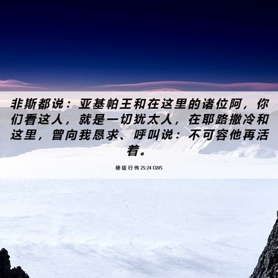 Picture 06 - 使 徒 行 传 25:24 CUVS - 非 斯 都 说 ： 亚 基 帕 王 和 在 这 - Bible Verse Picture