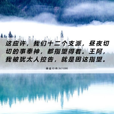Picture 06 - 使 徒 行 传 26:7 CUVS - 这 应 许 ， 我 们 十 二 个 支 派 ， - Bible Verse Picture