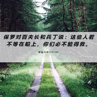 Picture 06 - 使 徒 行 传 27:31 CUVS - 保 罗 对 百 夫 长 和 兵 丁 说 ： 这 - Bible Verse Picture