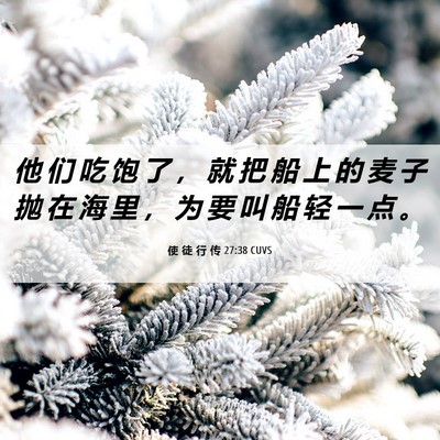 Picture 06 - 使 徒 行 传 27:38 CUVS - 他 们 吃 饱 了 ， 就 把 船 上 的 麦 - Bible Verse Picture