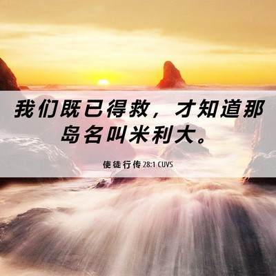 Picture 06 - 使 徒 行 传 28:1 CUVS - 我 们 既 已 得 救 ， 才 知 道 那 岛 - Bible Verse Picture