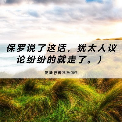 Picture 06 - 使 徒 行 传 28:29 CUVS - 保 罗 说 了 这 话 ， 犹 太 人 议 论 - Bible Verse Picture
