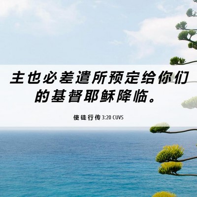 Picture 06 - 使 徒 行 传 3:20 CUVS - 主 也 必 差 遣 所 预 定 给 你 们 的 - Bible Verse Picture