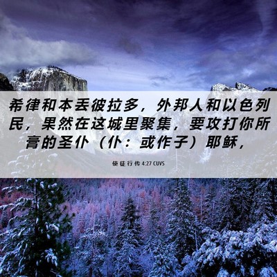 Picture 06 - 使 徒 行 传 4:27 CUVS - 希 律 和 本 丢 彼 拉 多 ， 外 邦 人 - Bible Verse Picture
