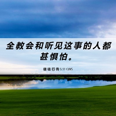 Picture 06 - 使 徒 行 传 5:11 CUVS - 全 教 会 和 听 见 这 事 的 人 都 甚 - Bible Verse Picture