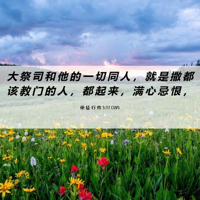 Picture 06 - 使 徒 行 传 5:17 CUVS - 大 祭 司 和 他 的 一 切 同 人 ， 就 - Bible Verse Picture