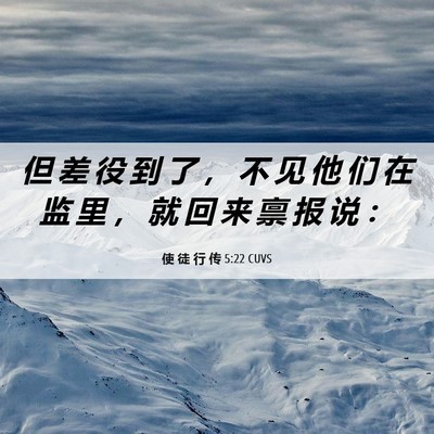 Picture 06 - 使 徒 行 传 5:22 CUVS - 但 差 役 到 了 ， 不 见 他 们 在 监 - Bible Verse Picture