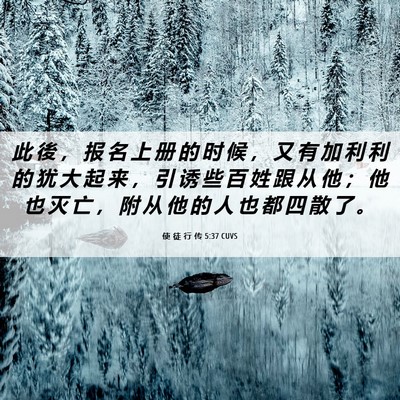 Picture 06 - 使 徒 行 传 5:37 CUVS - 此 後 ， 报 名 上 册 的 时 候 ， 又 - Bible Verse Picture