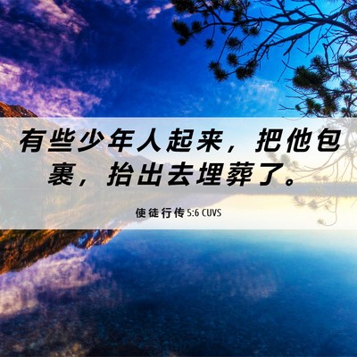 Picture 06 - 使 徒 行 传 5:6 CUVS - 有 些 少 年 人 起 来 ， 把 他 包 裹 - Bible Verse Picture