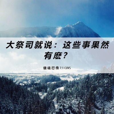 Picture 06 - 使 徒 行 传 7:1 CUVS - 大 祭 司 就 说 ： 这 些 事 果 然 有 - Bible Verse Picture