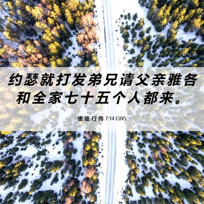 Picture 06 - 使 徒 行 传 7:14 CUVS - 约 瑟 就 打 发 弟 兄 请 父 亲 雅 各 - Bible Verse Picture