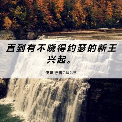 Picture 06 - 使 徒 行 传 7:18 CUVS - 直 到 有 不 晓 得 约 瑟 的 新 王 兴 - Bible Verse Picture