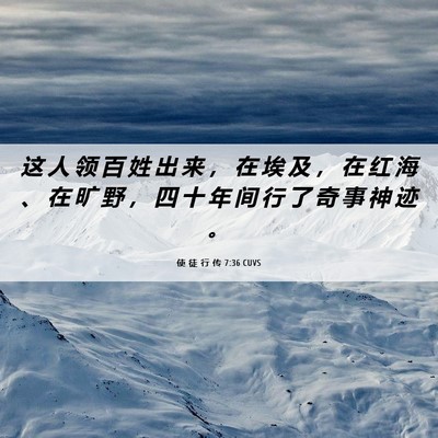 Picture 06 - 使 徒 行 传 7:36 CUVS - 这 人 领 百 姓 出 来 ， 在 埃 及 ， - Bible Verse Picture