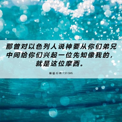 Picture 06 - 使 徒 行 传 7:37 CUVS - 那 曾 对 以 色 列 人 说 神 要 从 你 - Bible Verse Picture